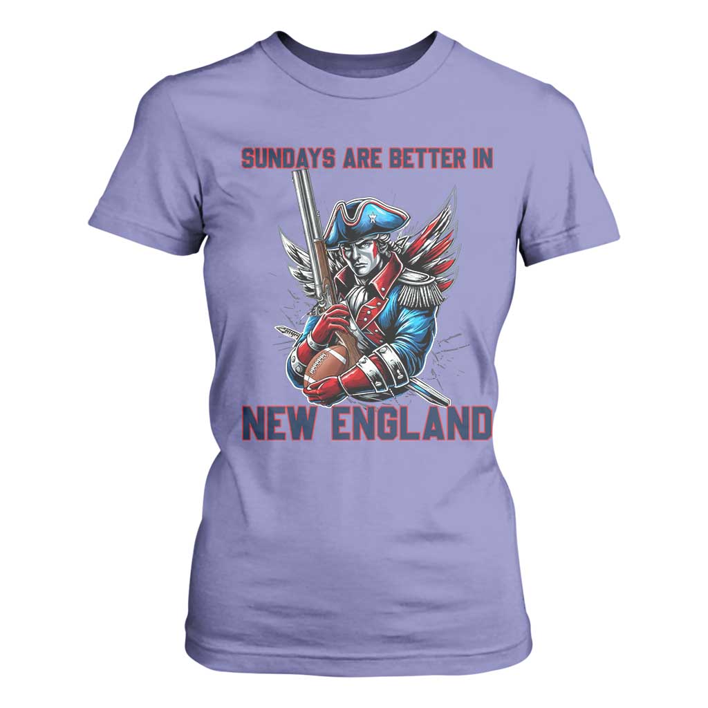 Funny George Washington Football Lover Gift T Shirt For Women Sundays Are Better In New England TS12 Violet Print Your Wear