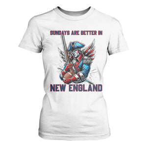 Funny George Washington Football Lover Gift T Shirt For Women Sundays Are Better In New England TS12 White Print Your Wear