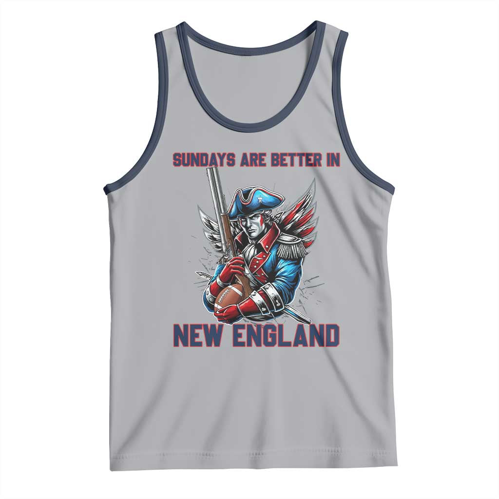 Funny George Washington Football Lover Gift Tank Top Sundays Are Better In New England TS12 Athletic Heather Navy Print Your Wear