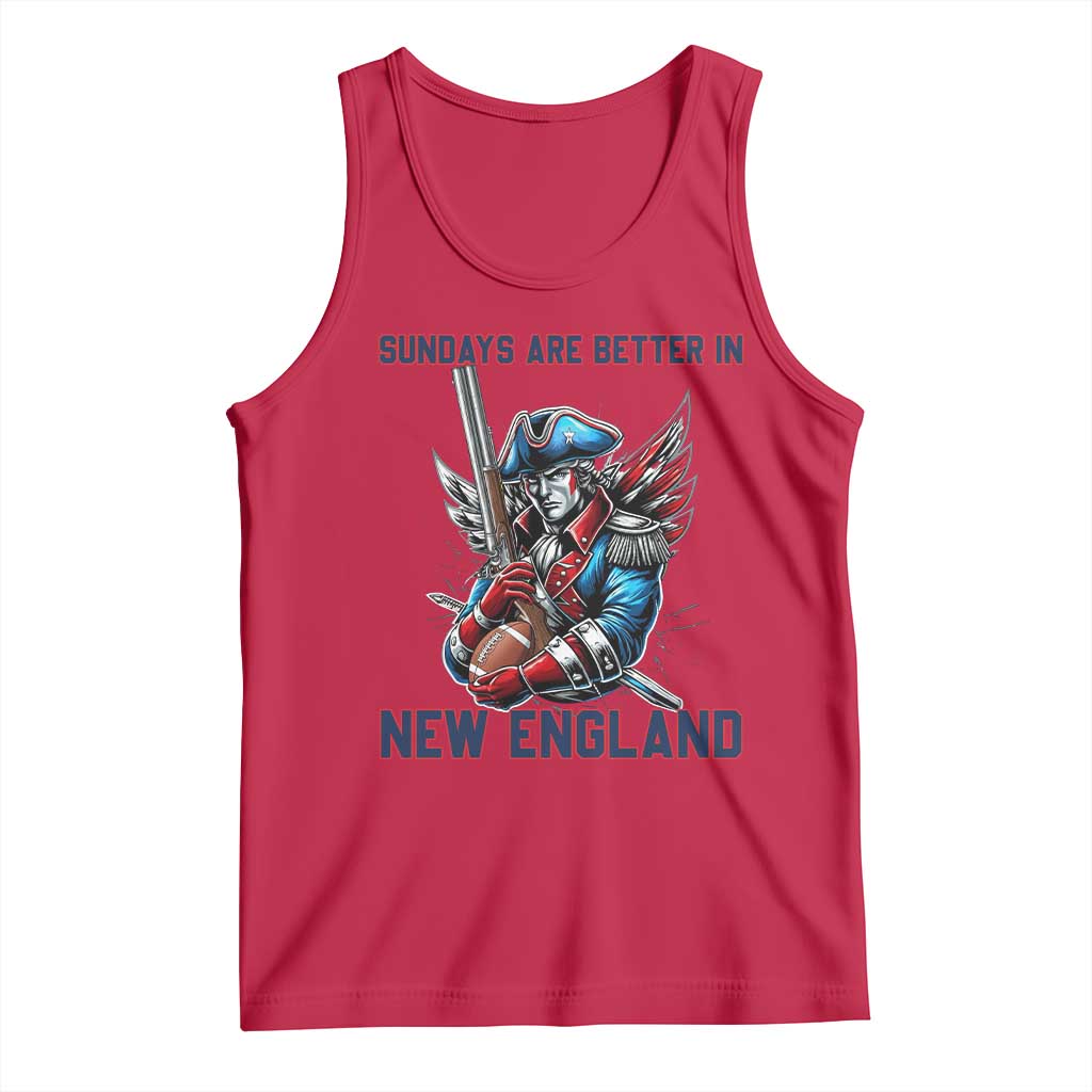 Funny George Washington Football Lover Gift Tank Top Sundays Are Better In New England TS12 Red Print Your Wear