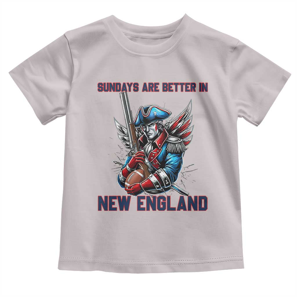 Funny George Washington Football Lover Gift Toddler T Shirt Sundays Are Better In New England TS12 Ice Gray Print Your Wear