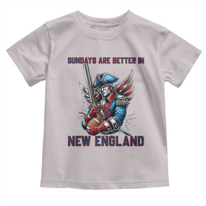 Funny George Washington Football Lover Gift Toddler T Shirt Sundays Are Better In New England TS12 Ice Gray Print Your Wear
