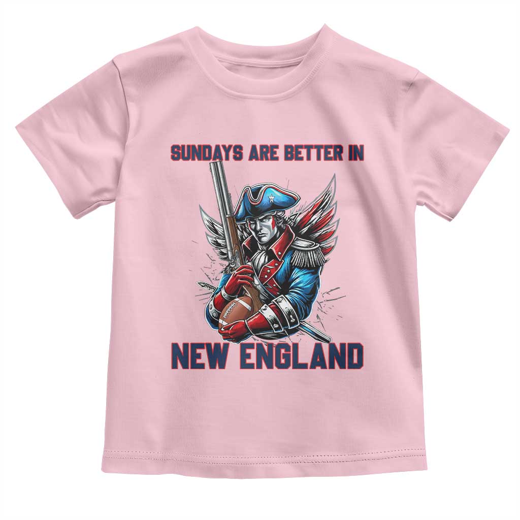 Funny George Washington Football Lover Gift Toddler T Shirt Sundays Are Better In New England TS12 Light Pink Print Your Wear