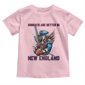 Funny George Washington Football Lover Gift Toddler T Shirt Sundays Are Better In New England TS12 Light Pink Print Your Wear