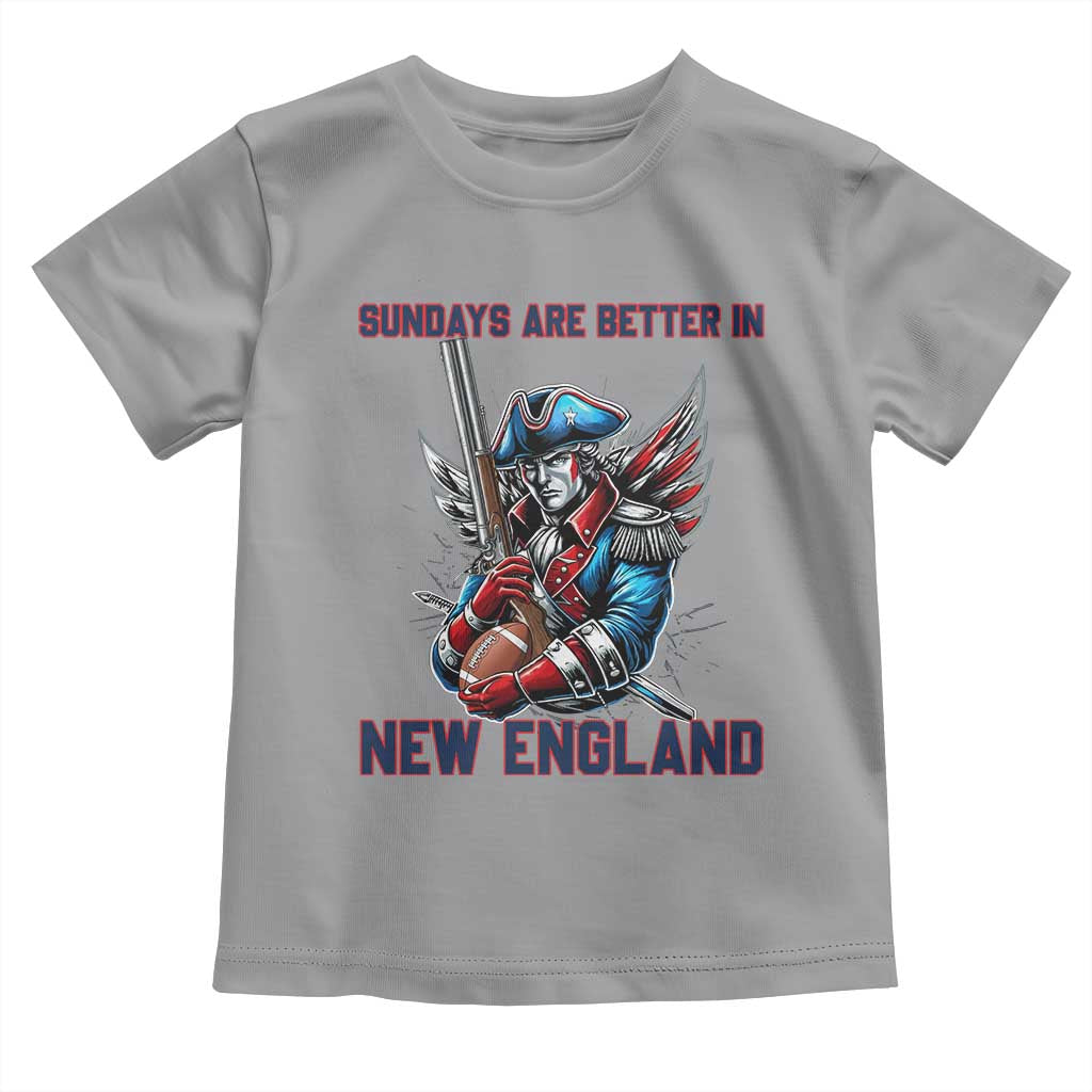 Funny George Washington Football Lover Gift Toddler T Shirt Sundays Are Better In New England TS12 Sport Gray Print Your Wear