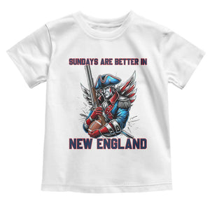 Funny George Washington Football Lover Gift Toddler T Shirt Sundays Are Better In New England TS12 White Print Your Wear