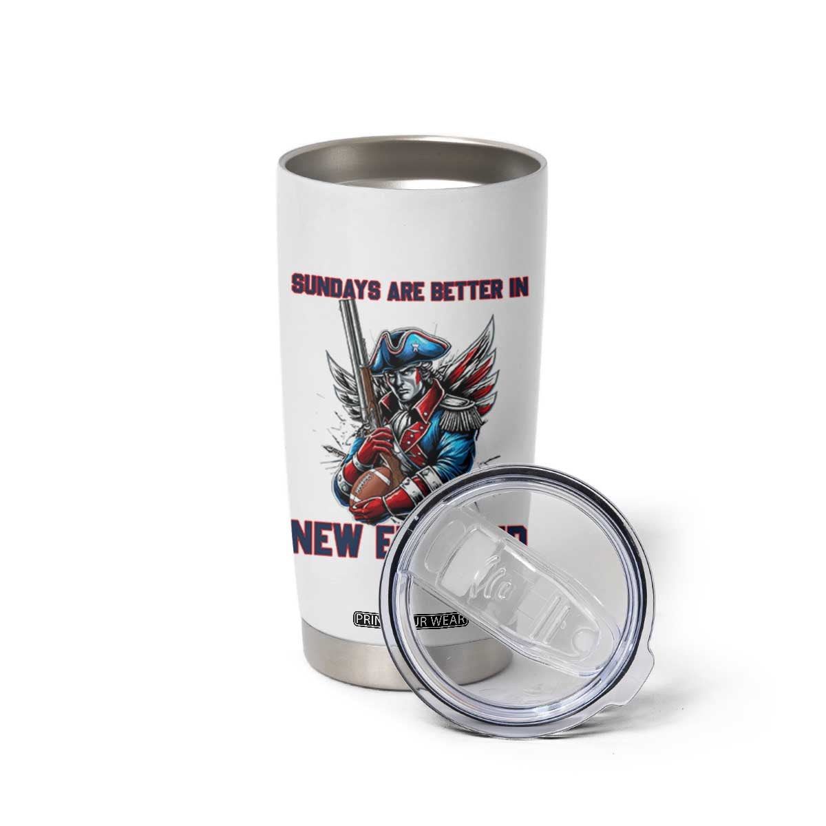 Funny George Washington Football Lover Gift Tumbler Cup Sundays Are Better In New England TS12 Print Your Wear