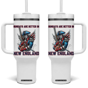 Funny George Washington Football Lover Gift Tumbler With Handle Sundays Are Better In New England TS12 One Size: 40 oz White Print Your Wear