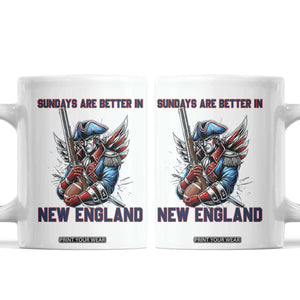 Funny George Washington Football Lover Gift Coffee Mug Sundays Are Better In New England TS12 White Print Your Wear