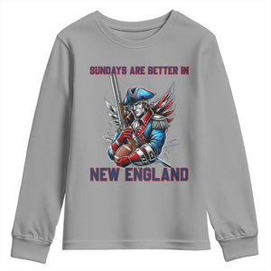 Funny George Washington Football Lover Gift Youth Sweatshirt Sundays Are Better In New England TS12 Sport Gray Print Your Wear
