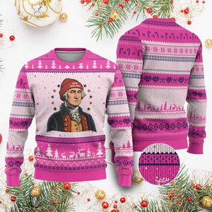 George Washington NE Football Fan Ugly Christmas Sweater Vintage Colonial Gift TS12 Hot Pink Print Your Wear