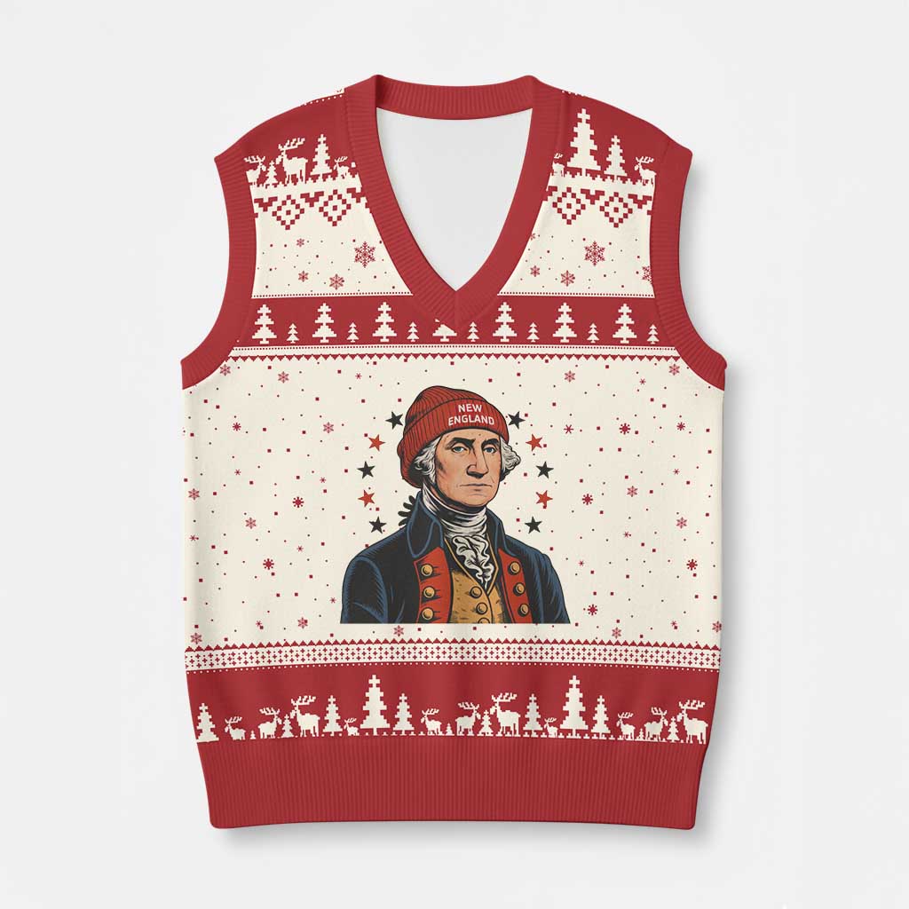 George Washington NE Football Fan V-Neck Knit Sweater Vest Vintage Colonial Gift TS12 Beige Red Print Your Wear