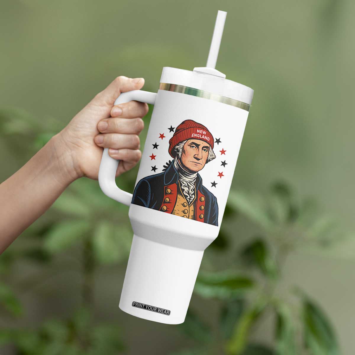 George Washington NE Football Fan Tumbler With Handle Vintage Colonial Gift TS12 Print Your Wear
