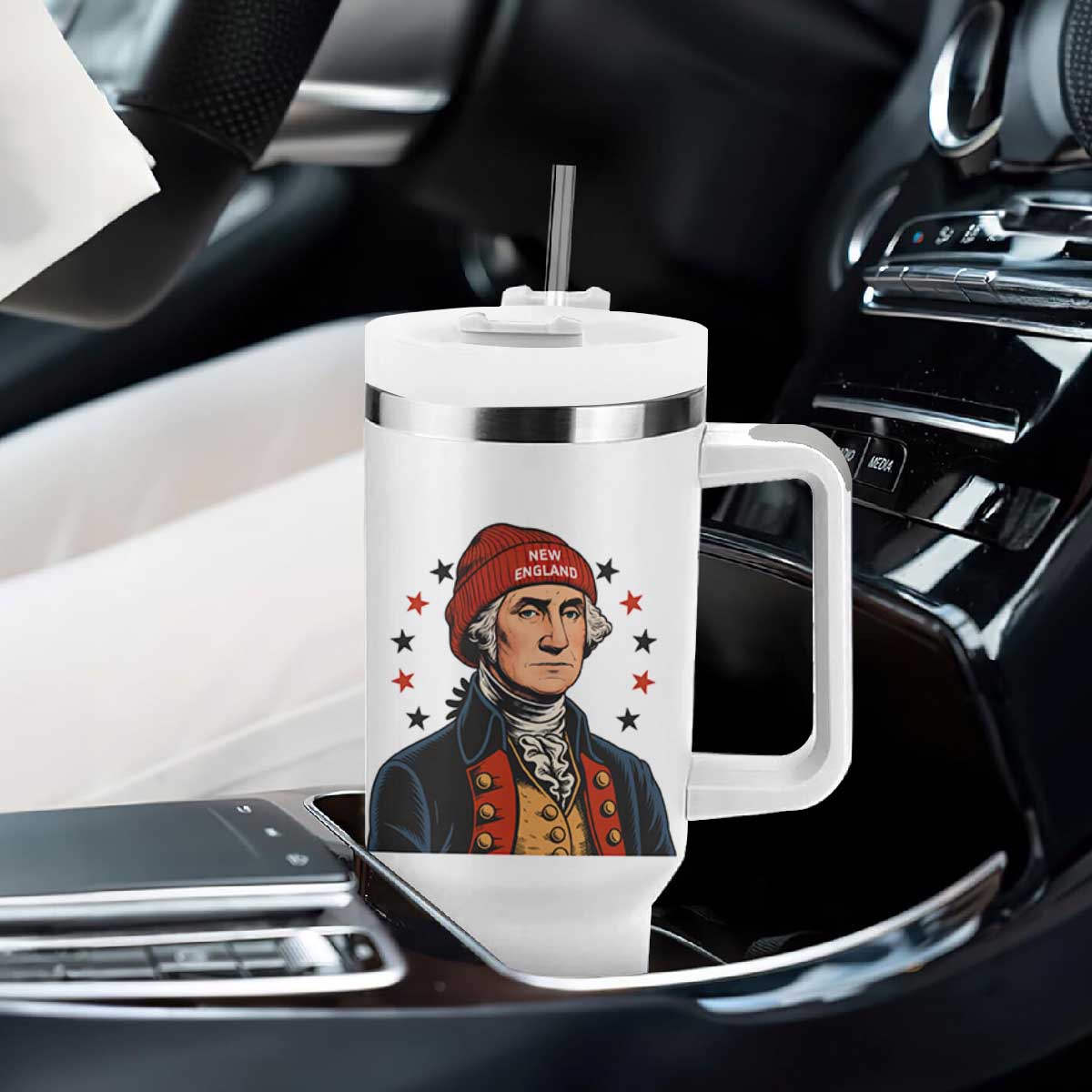 George Washington NE Football Fan Tumbler With Handle Vintage Colonial Gift TS12 Print Your Wear