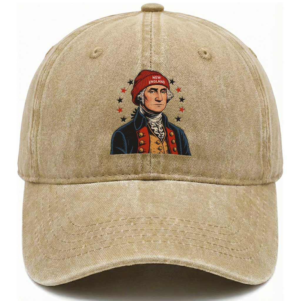 George Washington NE Football Fan Washed Cotton Baseball Cap Vintage Colonial Gift TS12 Print Your Wear