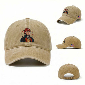 George Washington NE Football Fan Washed Cotton Baseball Cap Vintage Colonial Gift TS12 Washed Cap Universal Fit Khaki Print Your Wear