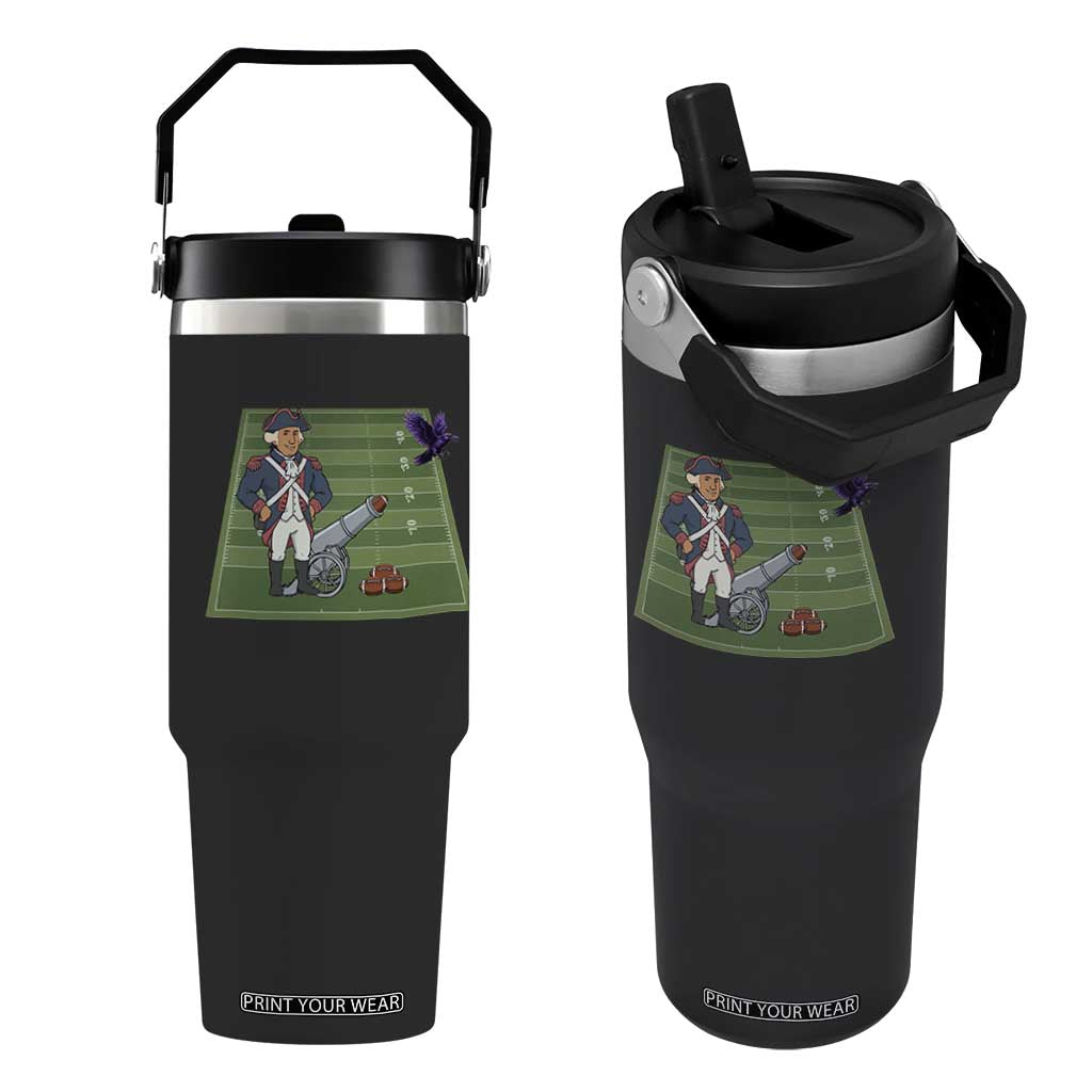 George Washington Vs The Purple Crow Rivalry Flip Straw Tumbler NE Football Gift TS12 One Size: 30 oz Black Print Your Wear