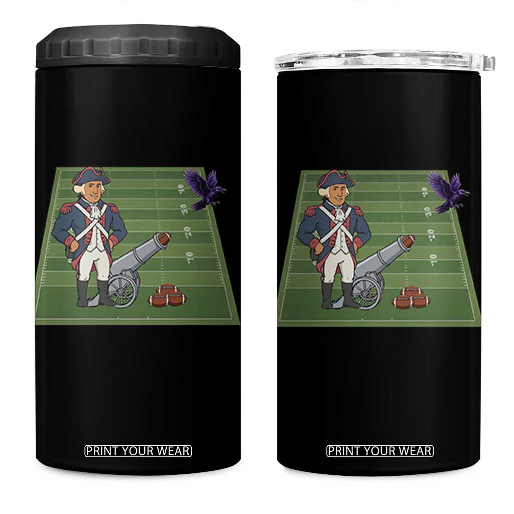 George Washington Vs The Purple Crow Rivalry 4 in 1 Can Cooler Tumbler NE Football Gift TS12 One Size: 16 oz Black Print Your Wear