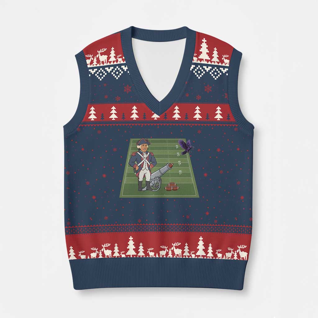 George Washington Vs The Purple Crow Rivalry V-Neck Knit Sweater Vest NE Football Gift TS12 Navy Red Print Your Wear