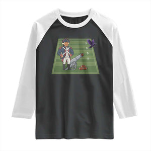 George Washington Vs The Purple Crow Rivalry Raglan Shirt NE Football Gift TS12 Black White Print Your Wear