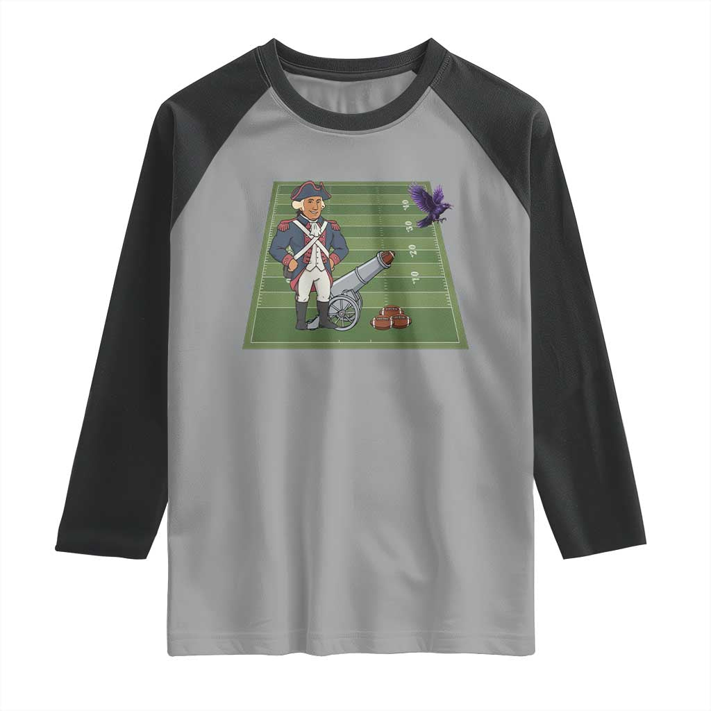 George Washington Vs The Purple Crow Rivalry Raglan Shirt NE Football Gift TS12 Sport Gray Black Print Your Wear