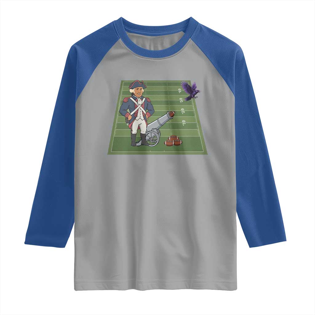 George Washington Vs The Purple Crow Rivalry Raglan Shirt NE Football Gift TS12 Sport Gray Royal Print Your Wear