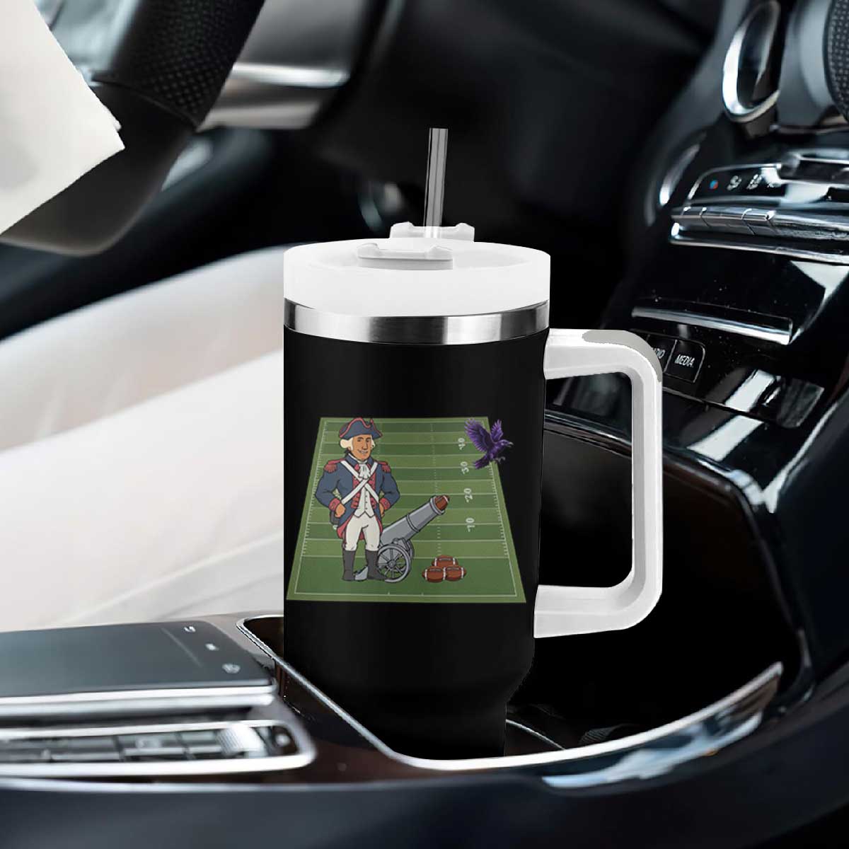 George Washington Vs The Purple Crow Rivalry Tumbler With Handle NE Football Gift TS12 Print Your Wear