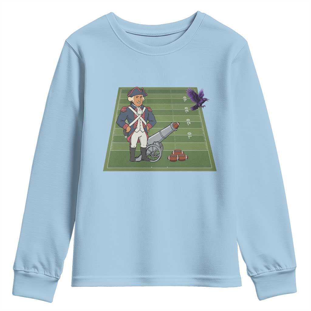 George Washington Vs The Purple Crow Rivalry Youth Sweatshirt NE Football Gift TS12 Light Blue Print Your Wear