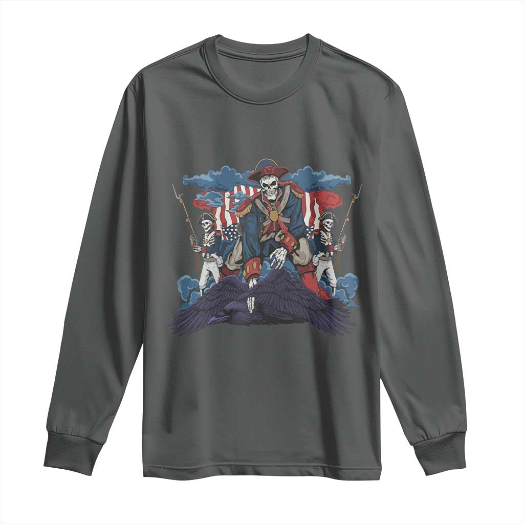NE Dark Football Spirit Rivalry Long Sleeve Shirt Game Day Lover Gift TS12 Dark Heather Print Your Wear