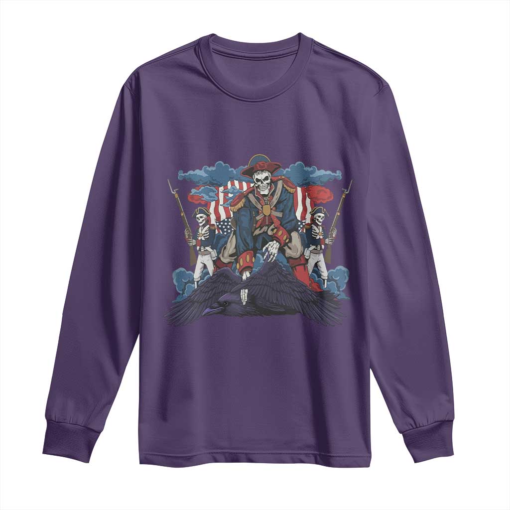 NE Dark Football Spirit Rivalry Long Sleeve Shirt Game Day Lover Gift TS12 Purple Print Your Wear