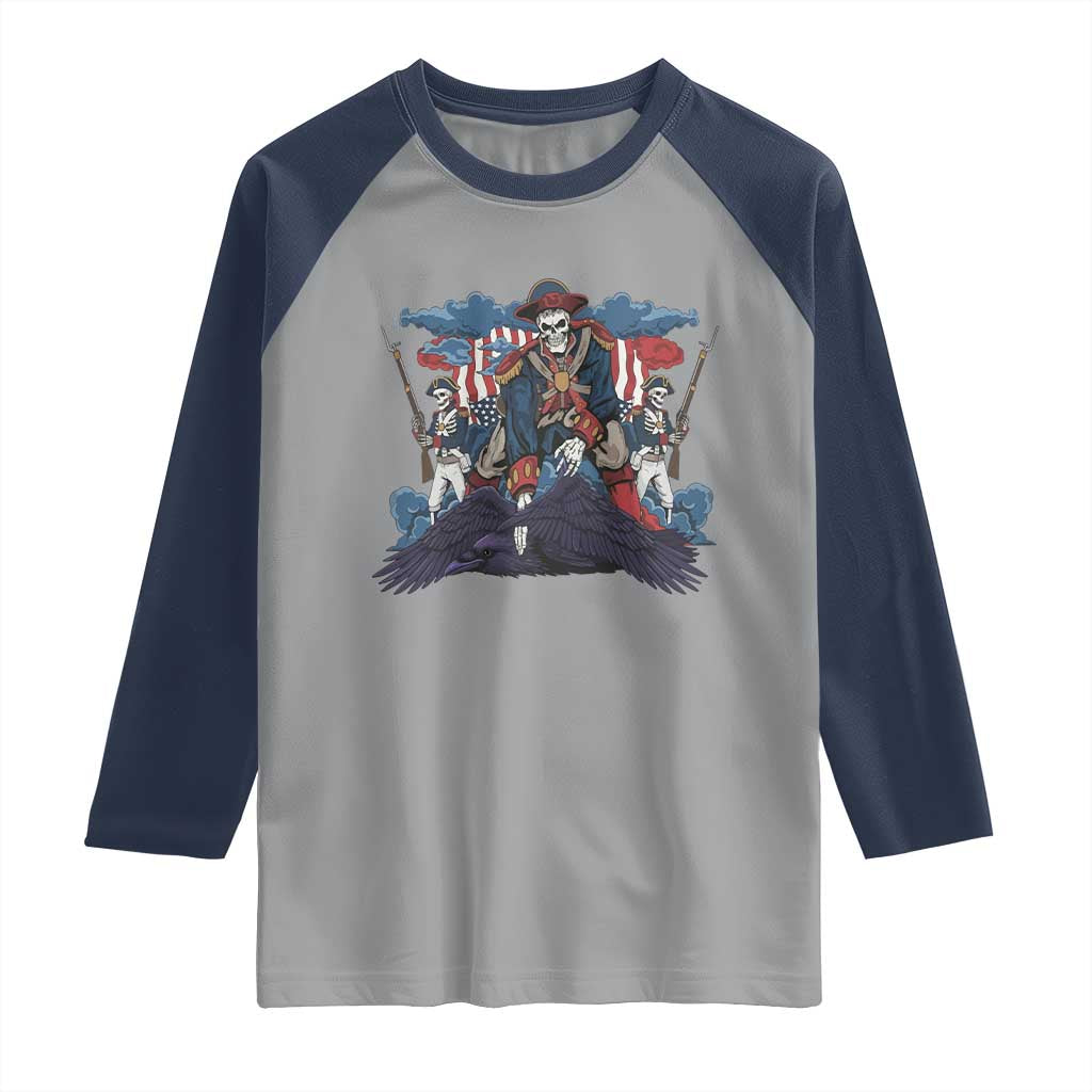 NE Dark Football Spirit Rivalry Raglan Shirt Game Day Lover Gift TS12 Sport Gray Navy Print Your Wear