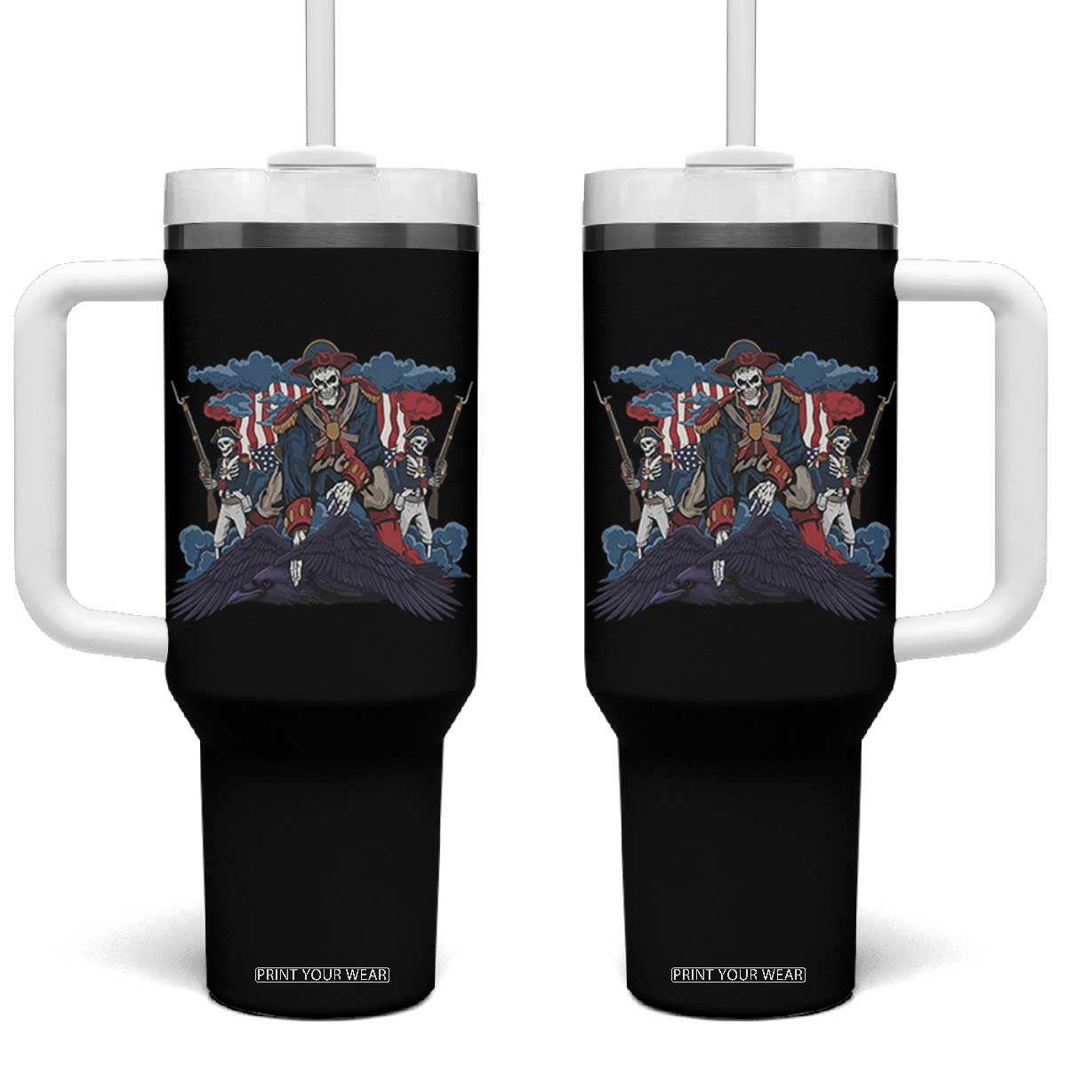 NE Dark Football Spirit Rivalry Tumbler With Handle Game Day Lover Gift TS12 One Size: 40 oz Black Print Your Wear
