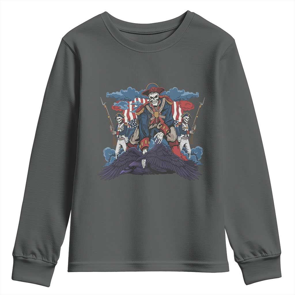 NE Dark Football Spirit Rivalry Youth Sweatshirt Game Day Lover Gift TS12 Dark Heather Print Your Wear