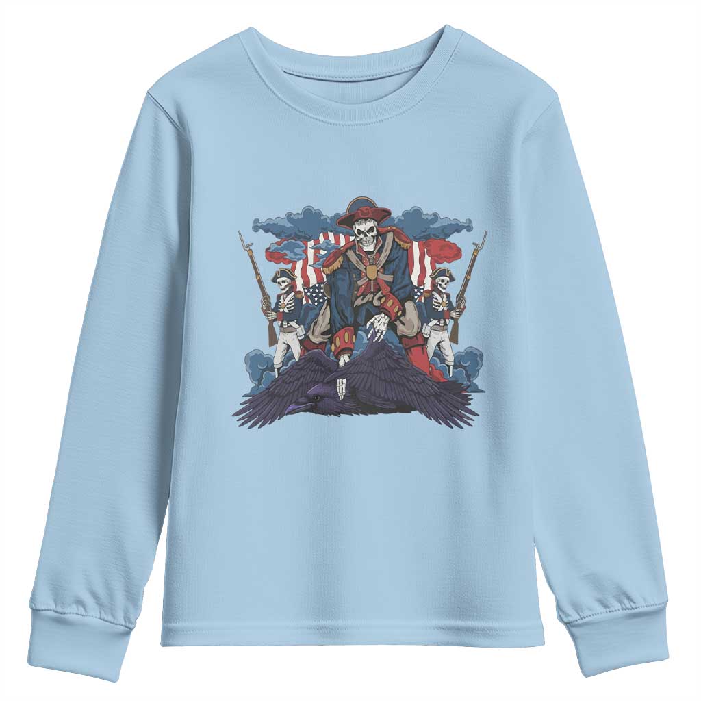 NE Dark Football Spirit Rivalry Youth Sweatshirt Game Day Lover Gift TS12 Light Blue Print Your Wear