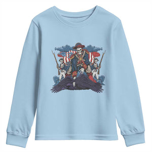 NE Dark Football Spirit Rivalry Youth Sweatshirt Game Day Lover Gift TS12 Light Blue Print Your Wear