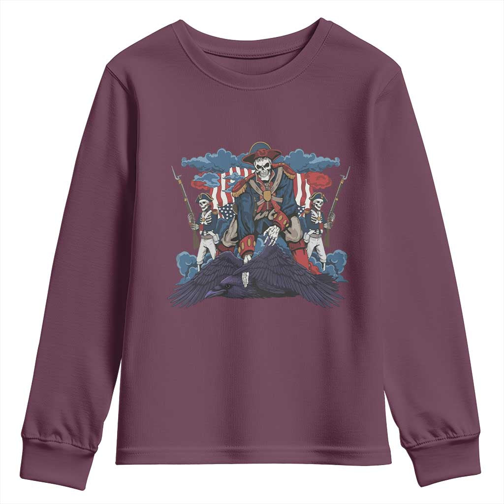 NE Dark Football Spirit Rivalry Youth Sweatshirt Game Day Lover Gift TS12 Maroon Print Your Wear