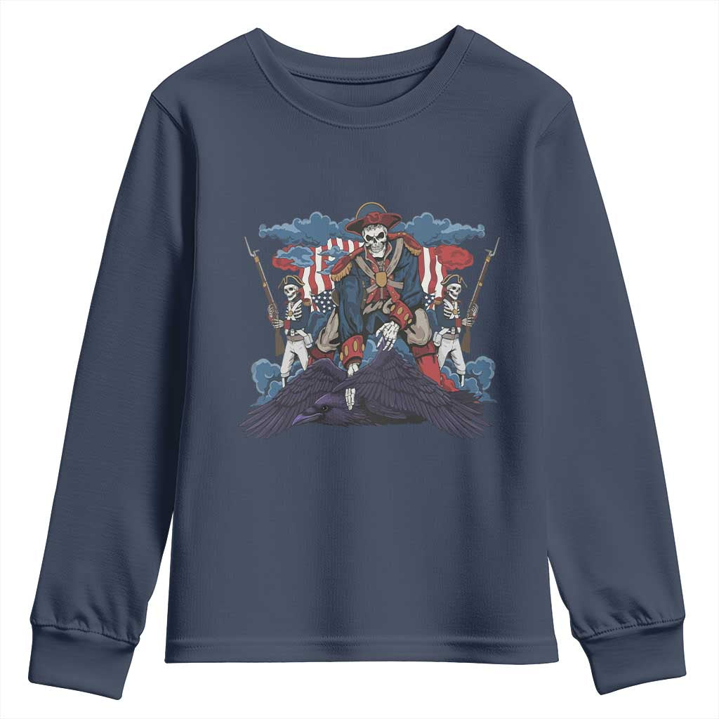 NE Dark Football Spirit Rivalry Youth Sweatshirt Game Day Lover Gift TS12 Navy Print Your Wear