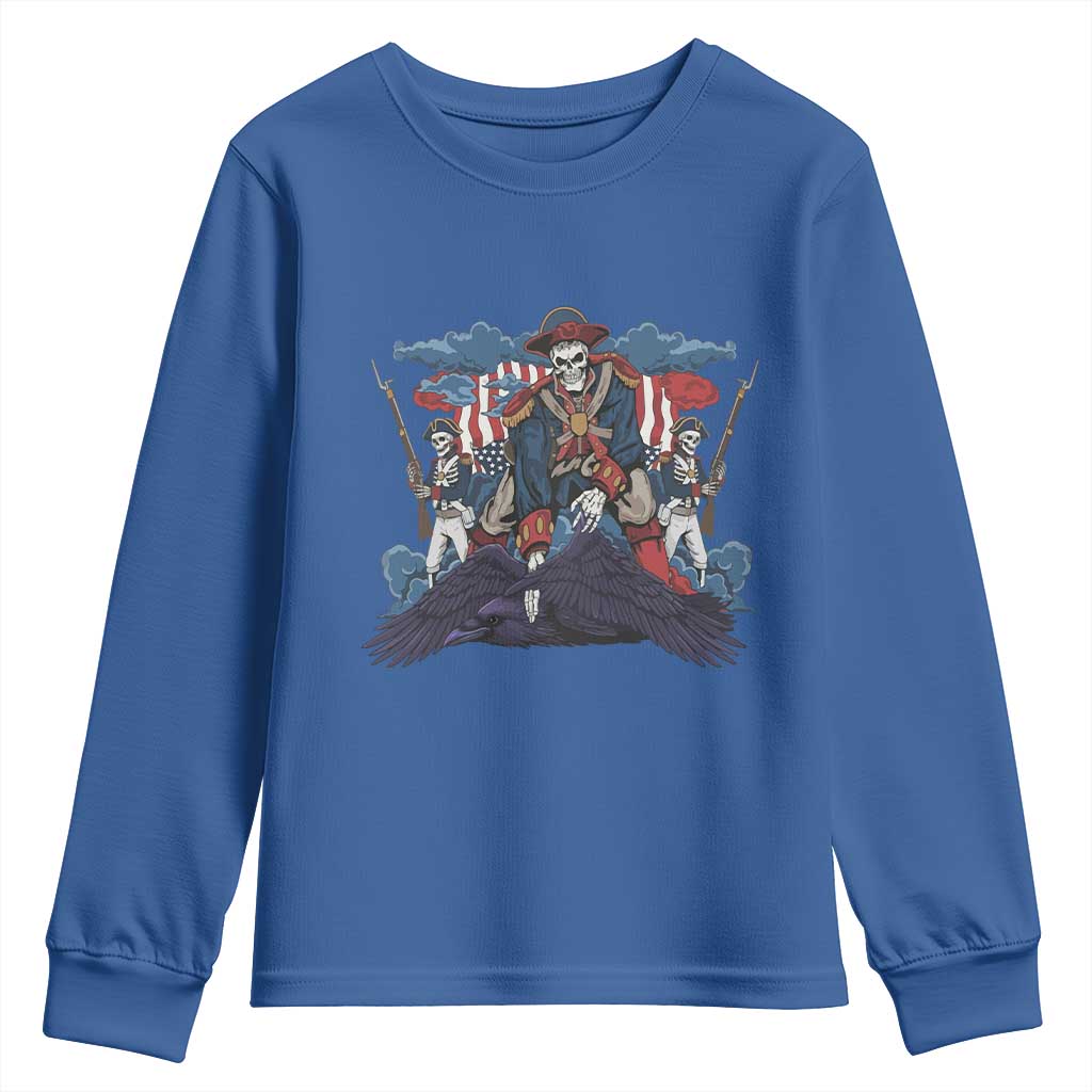 NE Dark Football Spirit Rivalry Youth Sweatshirt Game Day Lover Gift TS12 Royal Blue Print Your Wear