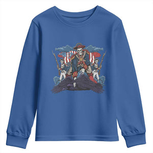NE Dark Football Spirit Rivalry Youth Sweatshirt Game Day Lover Gift TS12 Royal Blue Print Your Wear