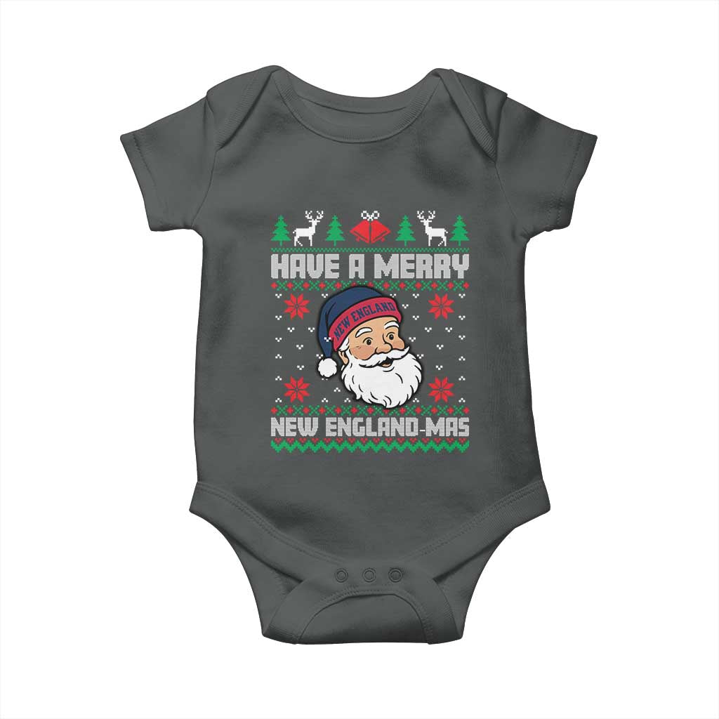 Have A Merry NE Mas Baby Onesie Funny Ugly Christmas Football Gift TS12 Dark Heather Print Your Wear