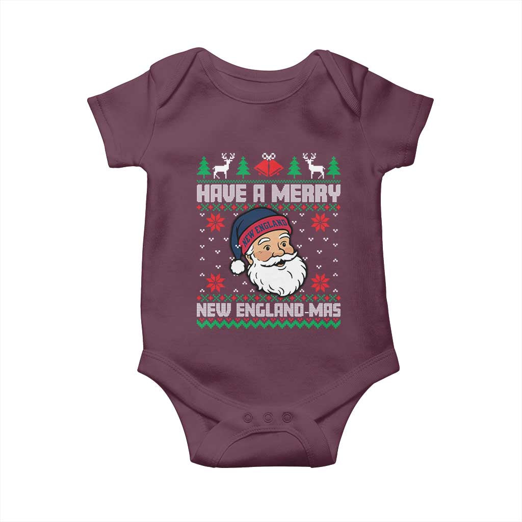 Have A Merry NE Mas Baby Onesie Funny Ugly Christmas Football Gift TS12 Maroon Print Your Wear