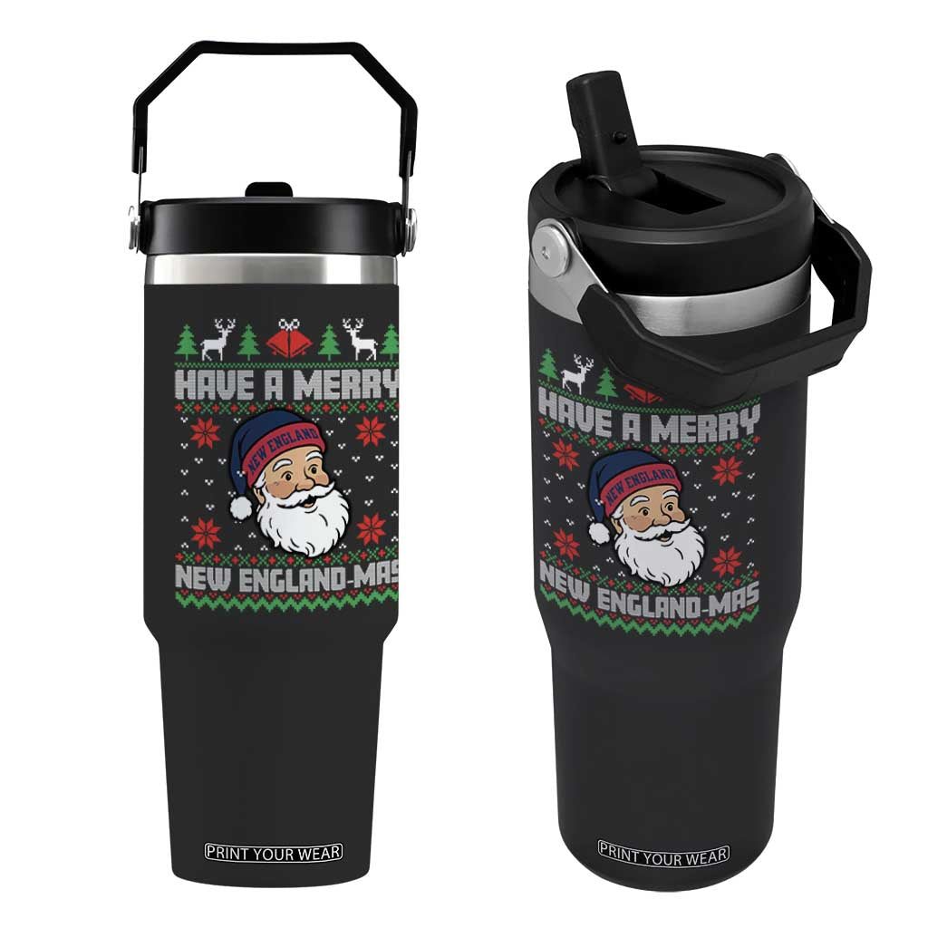 Have A Merry NE Mas Flip Straw Tumbler Funny Ugly Christmas Football Gift TS12 One Size: 30 oz Black Print Your Wear