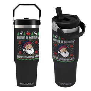 Have A Merry NE Mas Flip Straw Tumbler Funny Ugly Christmas Football Gift TS12 One Size: 30 oz Black Print Your Wear