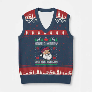Have A Merry NE Mas V-Neck Knit Sweater Vest Funny Ugly Christmas Football Gift TS12 Navy Red Print Your Wear