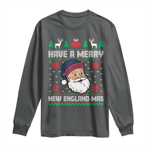 Have A Merry NE Mas Long Sleeve Shirt Funny Ugly Christmas Football Gift TS12 Dark Heather Print Your Wear