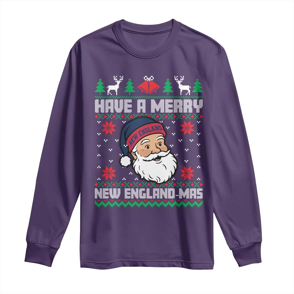 Have A Merry NE Mas Long Sleeve Shirt Funny Ugly Christmas Football Gift TS12 Purple Print Your Wear
