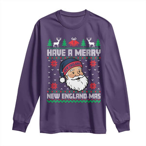 Have A Merry NE Mas Long Sleeve Shirt Funny Ugly Christmas Football Gift TS12 Purple Print Your Wear