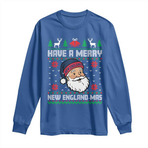 Have A Merry NE Mas Long Sleeve Shirt Funny Ugly Christmas Football Gift TS12 Royal Blue Print Your Wear