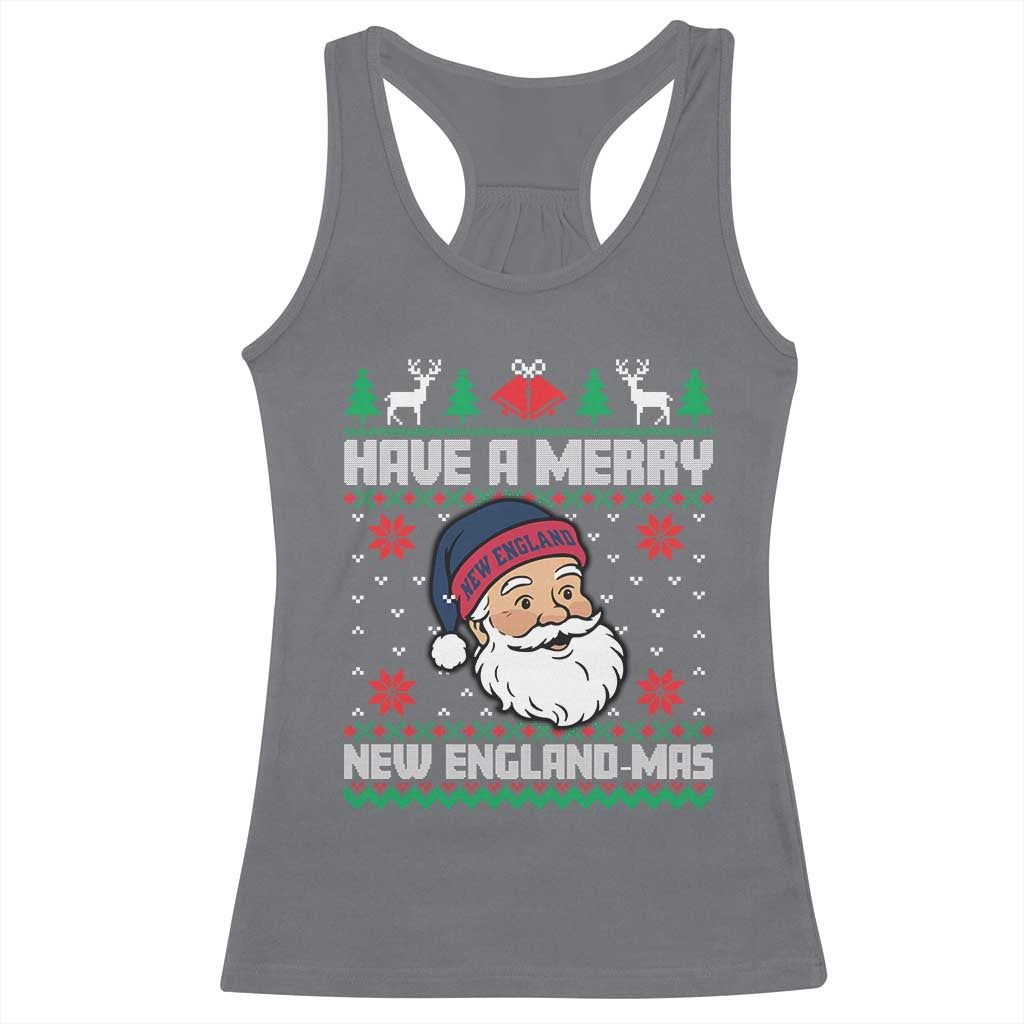 Have A Merry NE Mas Racerback Tank Top Funny Ugly Christmas Football Gift TS12 Charcoal Print Your Wear
