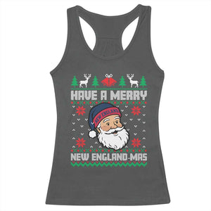 Have A Merry NE Mas Racerback Tank Top Funny Ugly Christmas Football Gift TS12 Dark Heather Print Your Wear